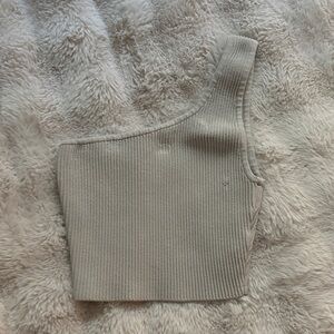 Babaton One-Shoulder Ribbed Knit Top